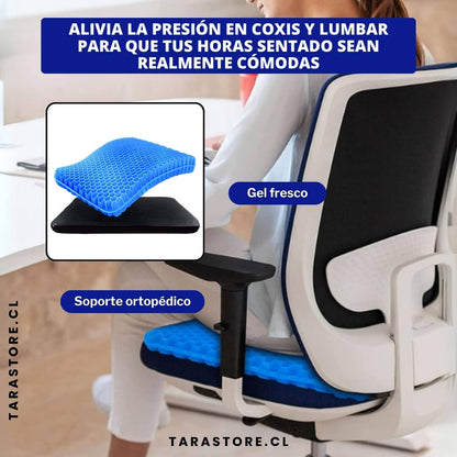 Cojín de Gel Ortopédico - Reduce la Presión en Caderas, Coxis y Lumbar