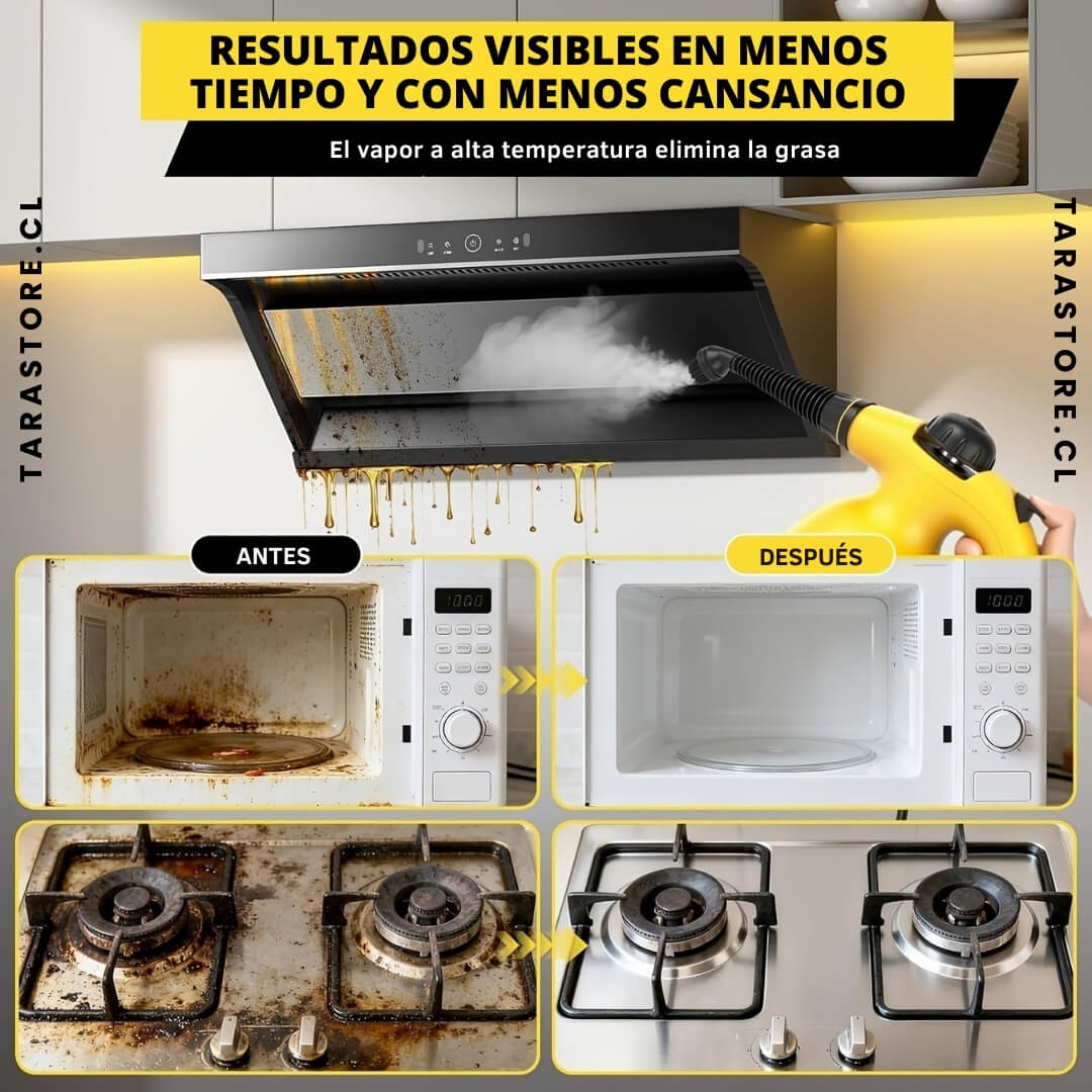 Limpiador a Vapor Multifuncional - Hogar libre de suciedad y bacterias