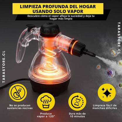 Limpiador a Vapor Multifuncional - Hogar libre de suciedad y bacterias