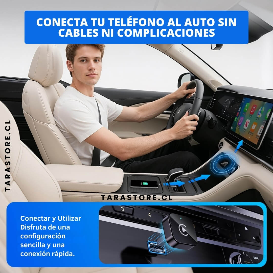 Adaptador Inalámbrico Para Carplay & Andriod Auto - No más cables enredados
