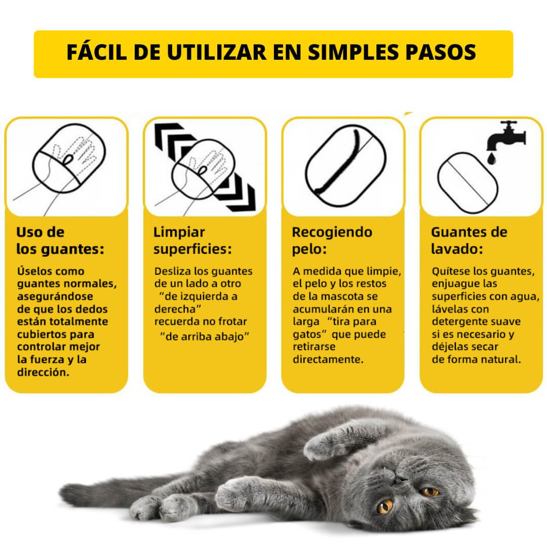 Max Guante Quita el Pelo De Tu Mascota - Sirve también para ropa y sillón