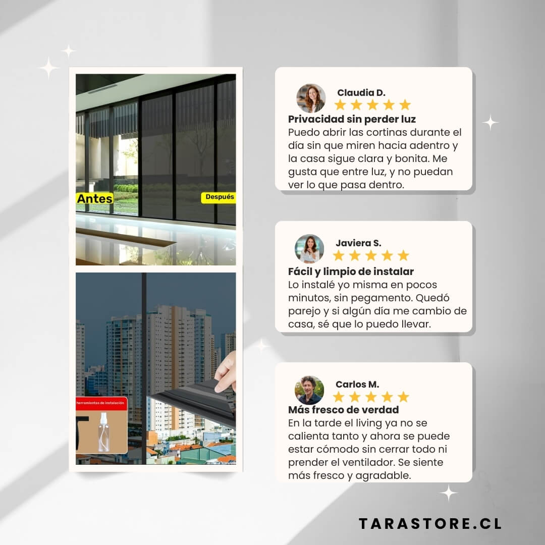 Rollo Protección UV Anti-Calor Para Ventanas –  Frescura y Privacidad en el hogar 60cm X 5 metros