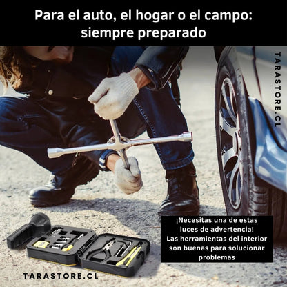Linterna Solar Power Bank + Kit Herramientas Todo en Uno
