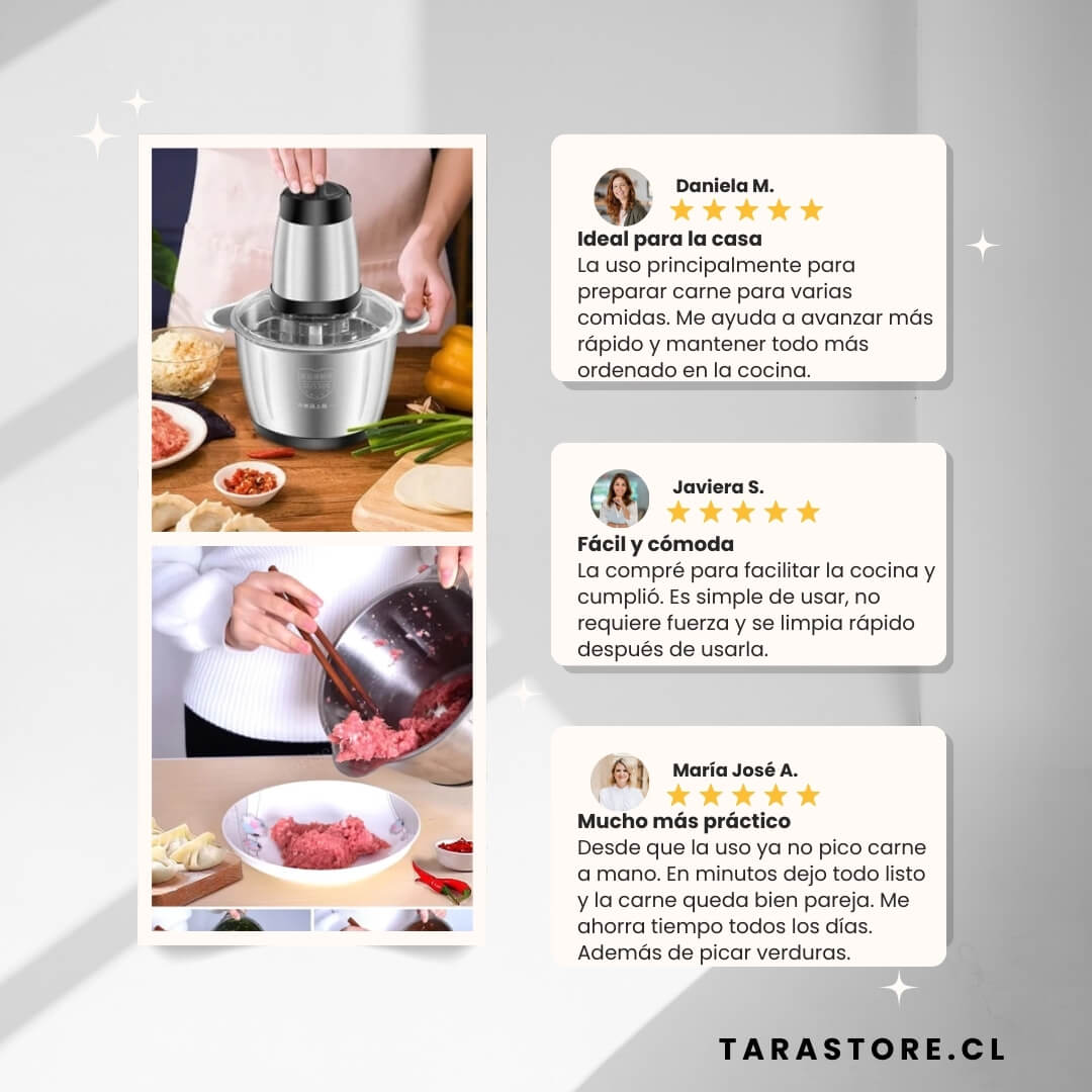 Picadora de Carne Pro Food - Tritura Procesa Todo Tipo de Carnes en Segundos