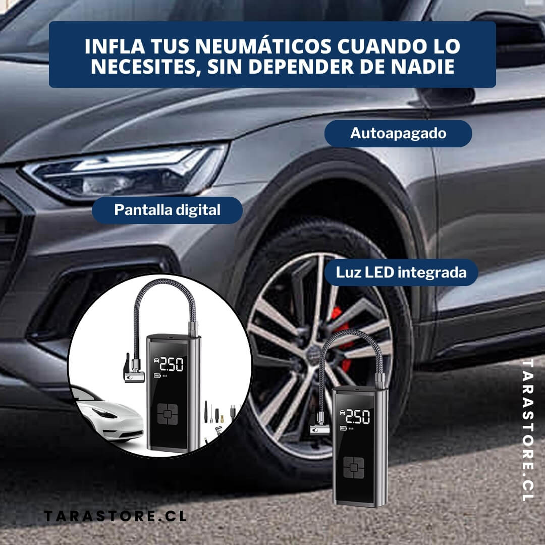 Compresor De Aire Portatil 12V - Infla neumáticos en segundos