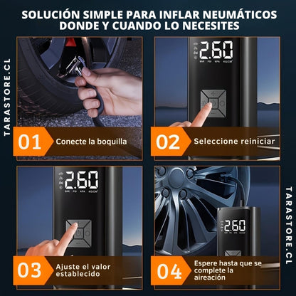 Compresor De Aire Portatil 12V - Infla neumáticos en segundos