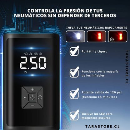 Compresor De Aire Portatil 12V - Infla neumáticos en segundos