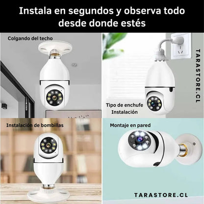 Pack 2 Focos LED Cámaras De Seguridad 360