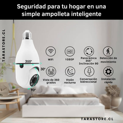 Pack 2 Focos LED Cámaras De Seguridad 360