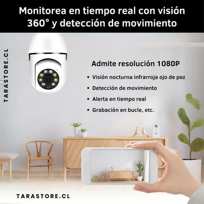 Pack 2 Focos LED Cámaras De Seguridad 360