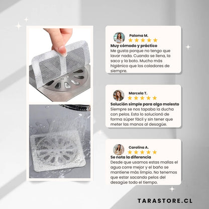 Protector Malla Para Drenaje Pack 30 unidades - No Más Pelos Ni Malos Olores