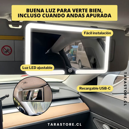 Espejo Maquillaje Luz Led  - La forma más fácil de maquillarse en el Auto