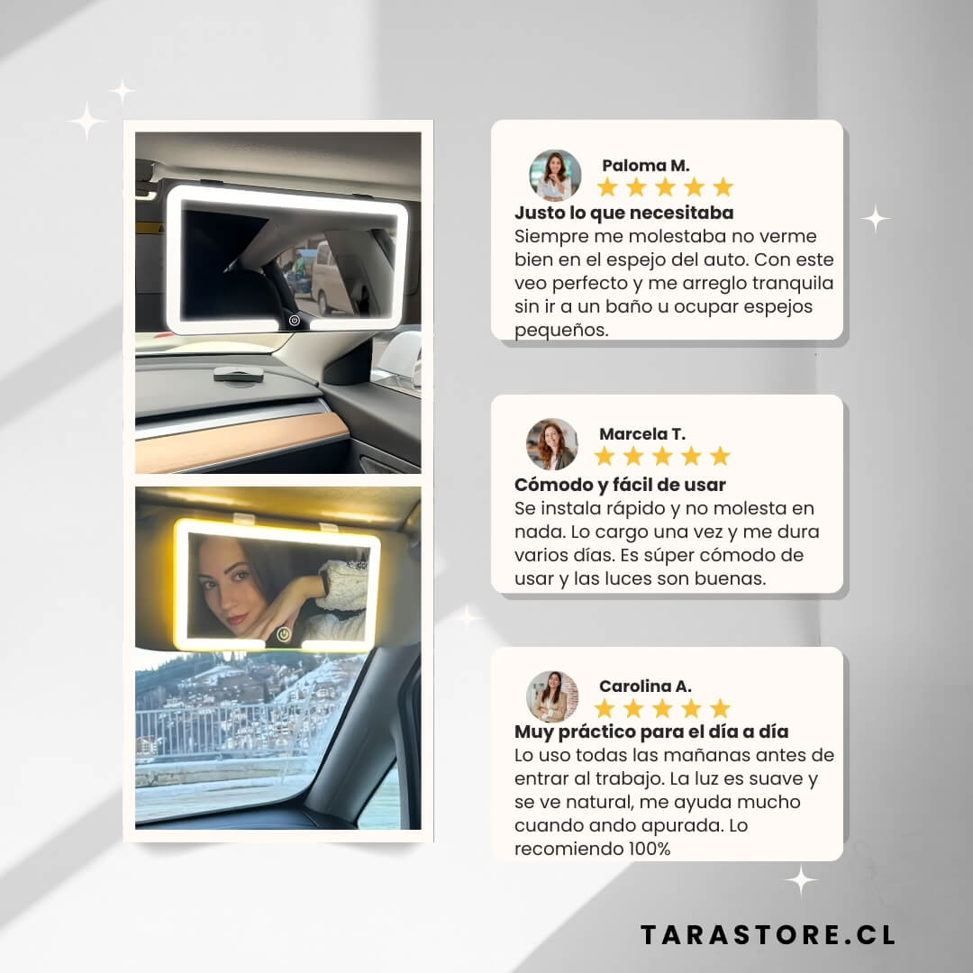 Espejo Maquillaje Luz Led  - La forma más fácil de maquillarse en el Auto
