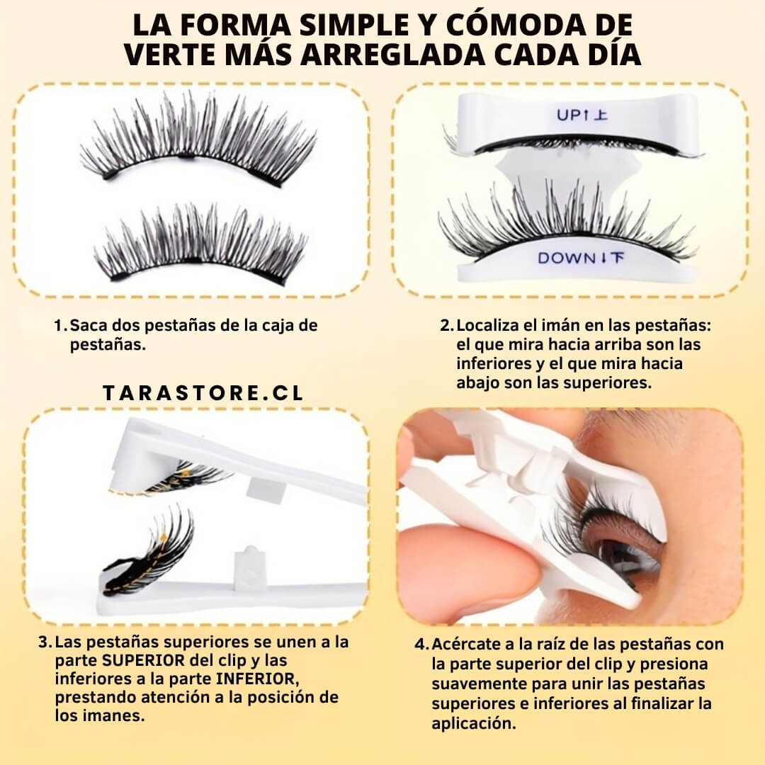 Pestañas Magnéticas Profesionales Efecto Natural - Sin pegamentos, listas en segundos