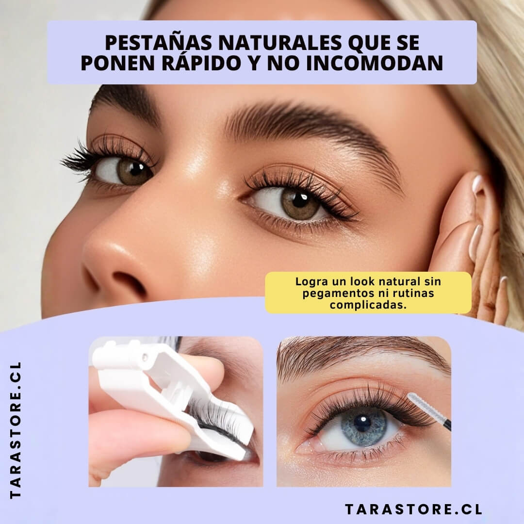 Pestañas Magnéticas Profesionales Efecto Natural - Sin pegamentos, listas en segundos