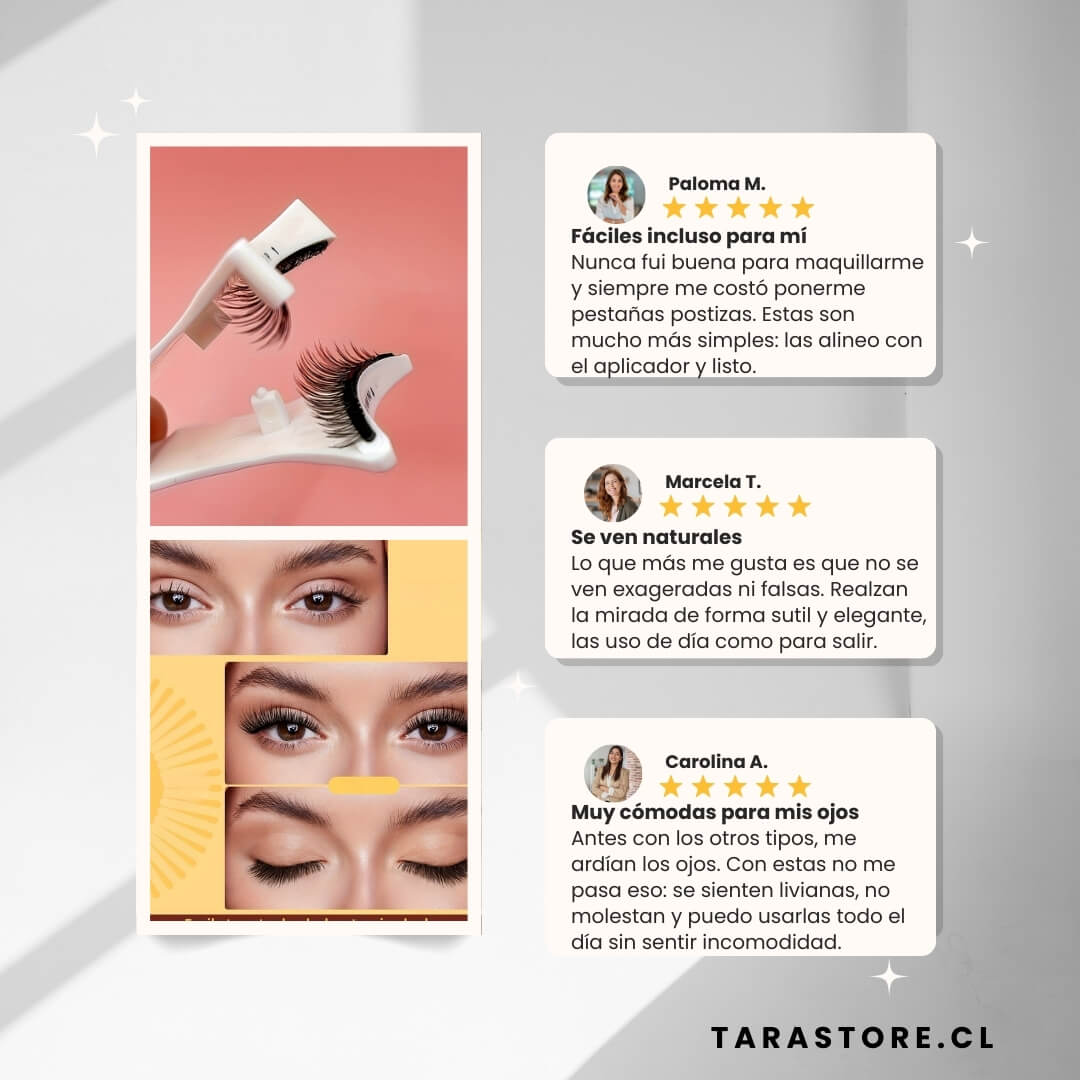 Pestañas Magnéticas Profesionales Efecto Natural - Sin pegamentos, listas en segundos