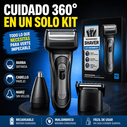 Kit 360° Afeitadora 3 en 1 — Que Ningún Detalle Arruine una Buena Impresión