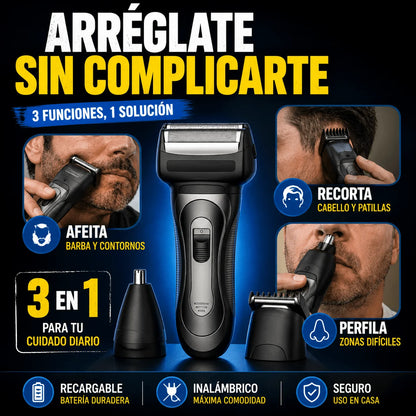 Kit 360° Afeitadora 3 en 1 — Que Ningún Detalle Arruine una Buena Impresión