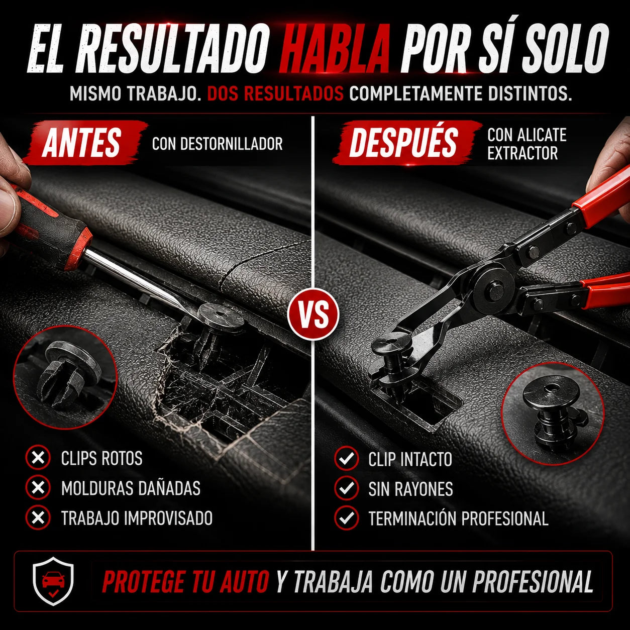 Alicate para Desmontar Paneles de Auto — Sin Rayar, Sin Romper, Sin Marcar