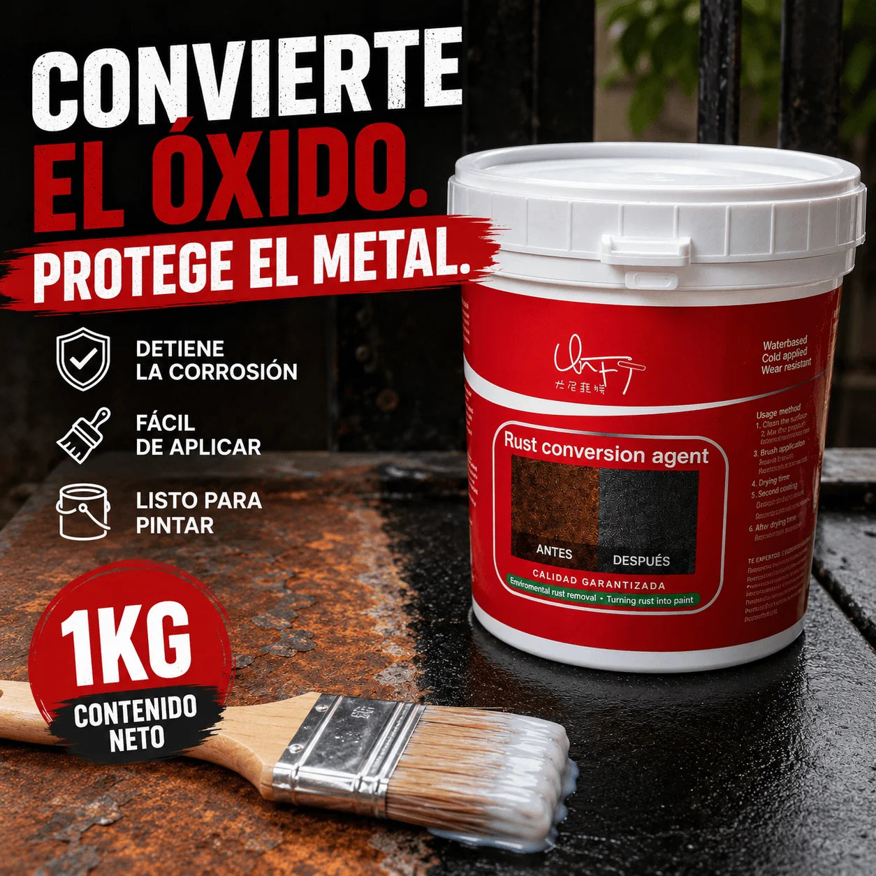 Convertidor de Óxido Anticorrosivo 1kg — Protege el Metal de forma fácil