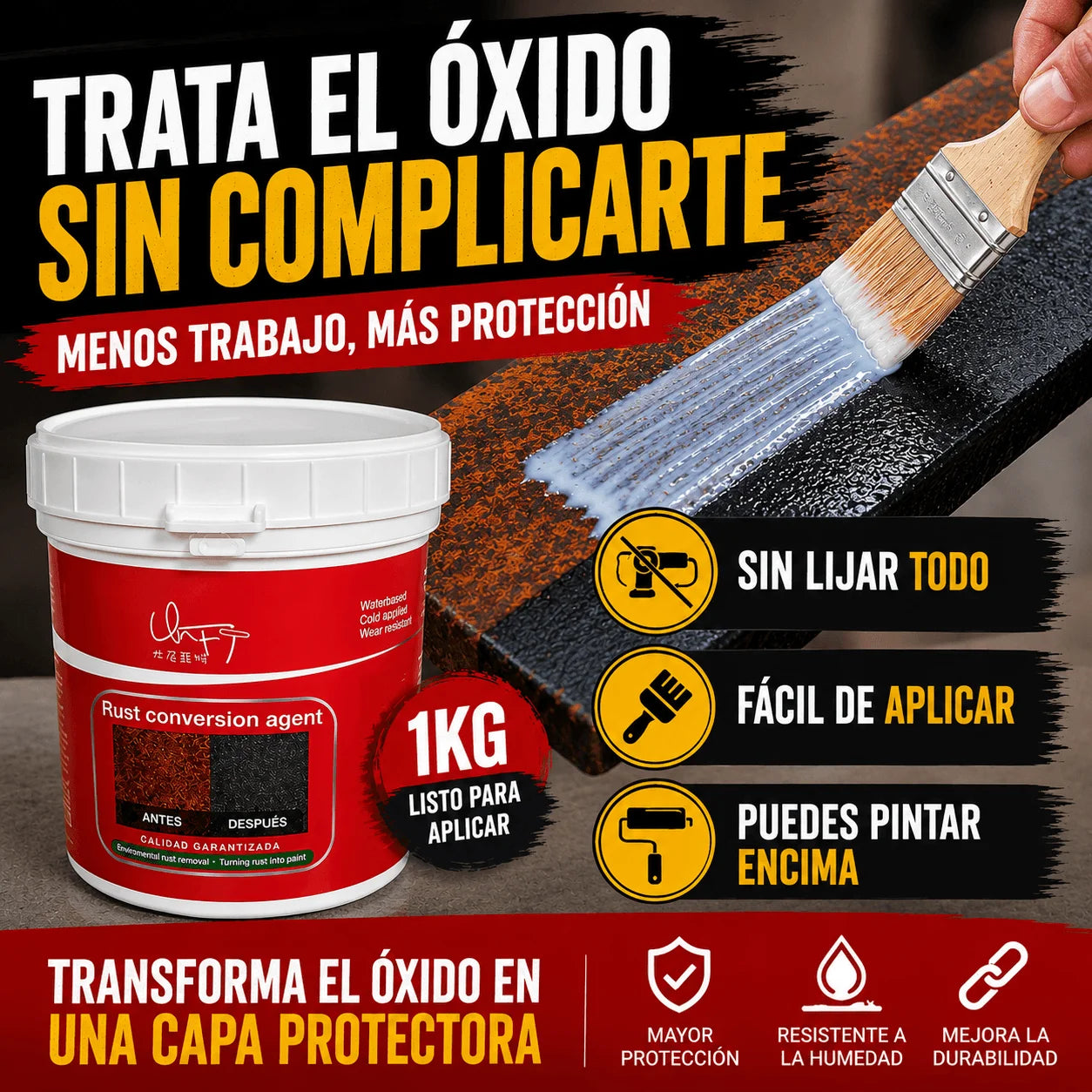 Convertidor de Óxido Anticorrosivo 1kg — Protege el Metal de forma fácil