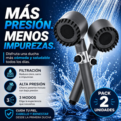 Pack 2 Cabezales Ducha Alta Presion - Piel Sana y Libre de Químicos