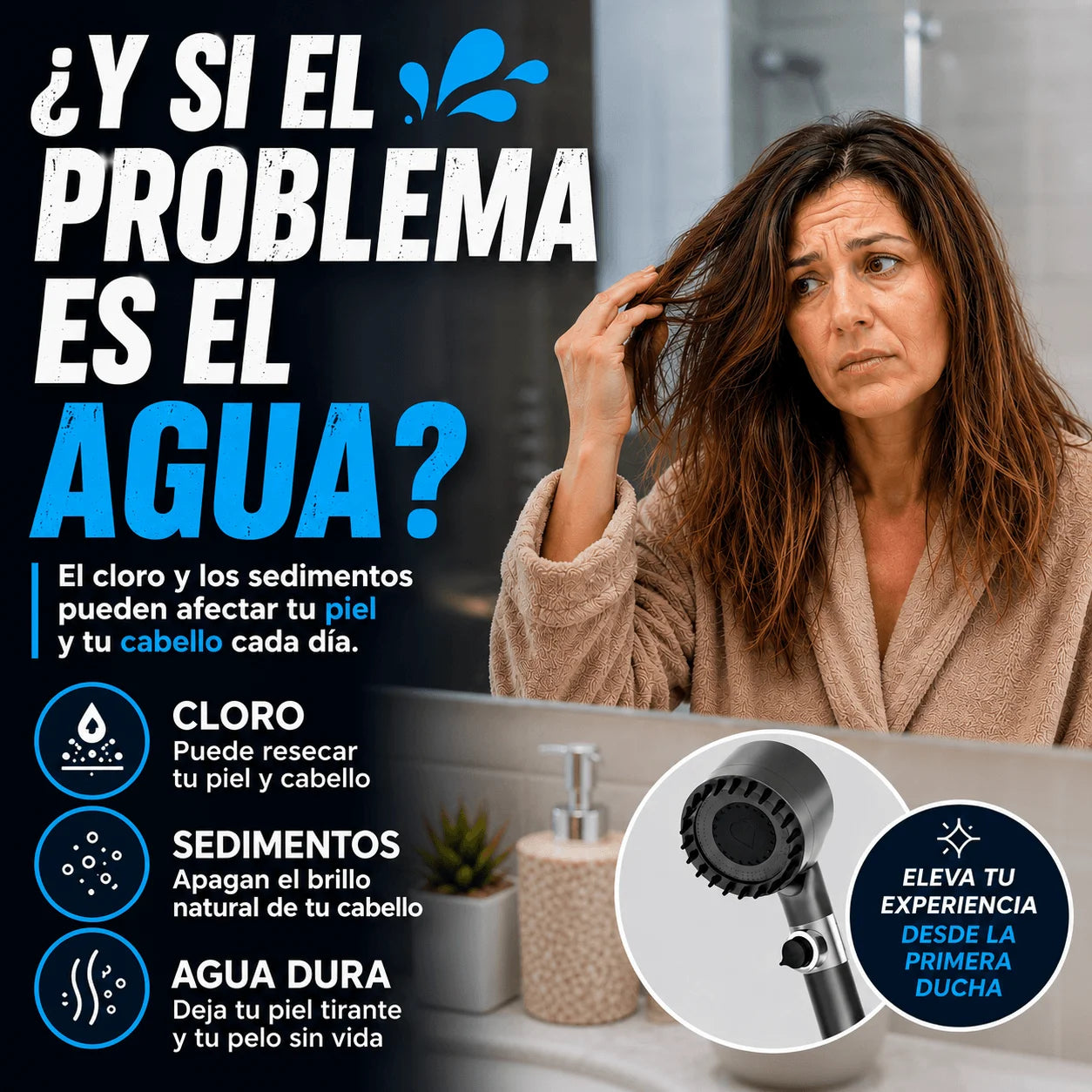 Pack 2 Cabezales Ducha Alta Presion - Piel Sana y Libre de Químicos