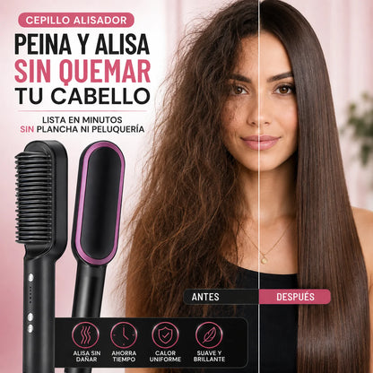Cepillo Alisador 2 en 1 — Peina y Elimina el Frizz en un Solo Movimiento