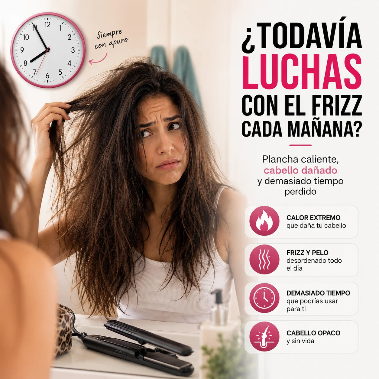Cepillo Alisador 2 en 1 — Peina y Elimina el Frizz en un Solo Movimiento
