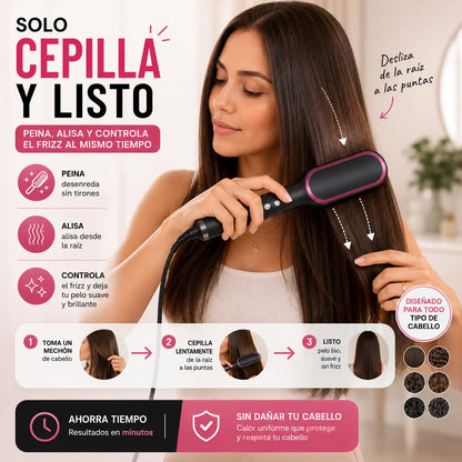 Cepillo Alisador 2 en 1 — Peina y Elimina el Frizz en un Solo Movimiento