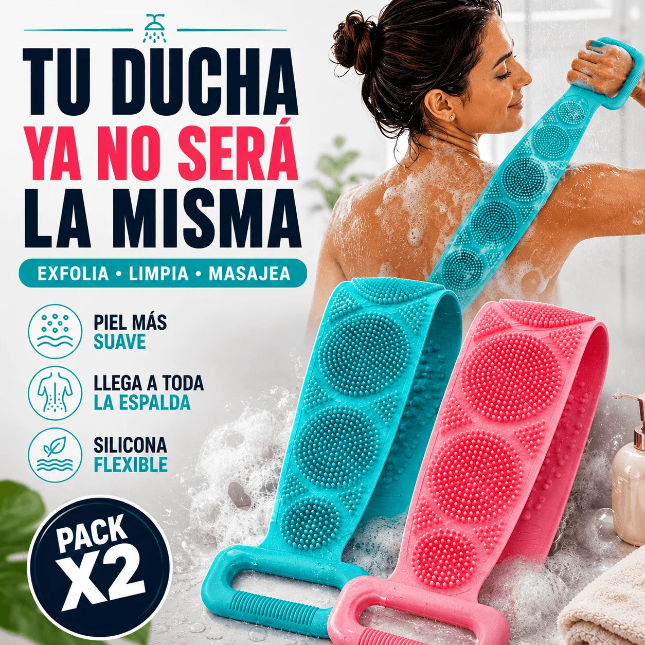 Promo 2 Cepillos Exfoliantes - Tu Piel Libre de Impurezas y Desechos Celulares
