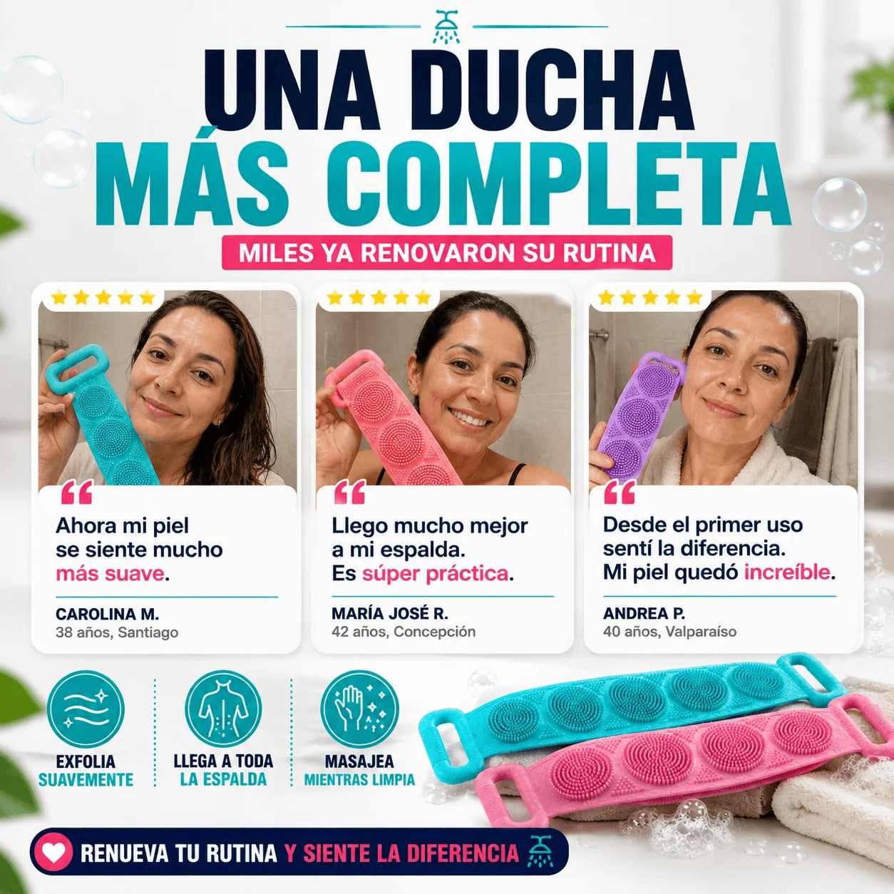 Promo 2 Cepillos Exfoliantes - Tu Piel Libre de Impurezas y Desechos Celulares