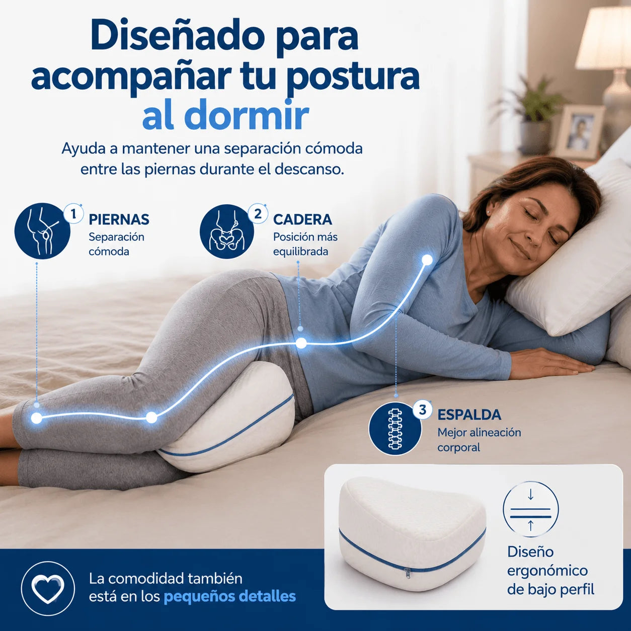Pack 2 ErgoFlex Almohada Ortopédica — Duerme Sin Dolor de Cadera, Lumbar y Ciática