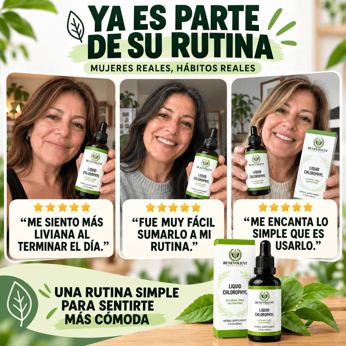 Clorofila Líquida Benevolent 60 ml — Que Sentirte Pesada no Se Vuelva tu Normal