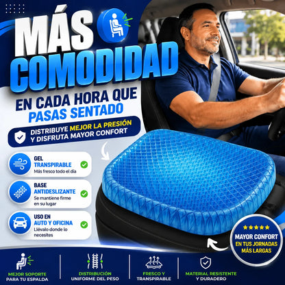 Cojín Ortopédico de Gel — Alivia Cadera, Coxis y Lumbar en Cualquier Asiento