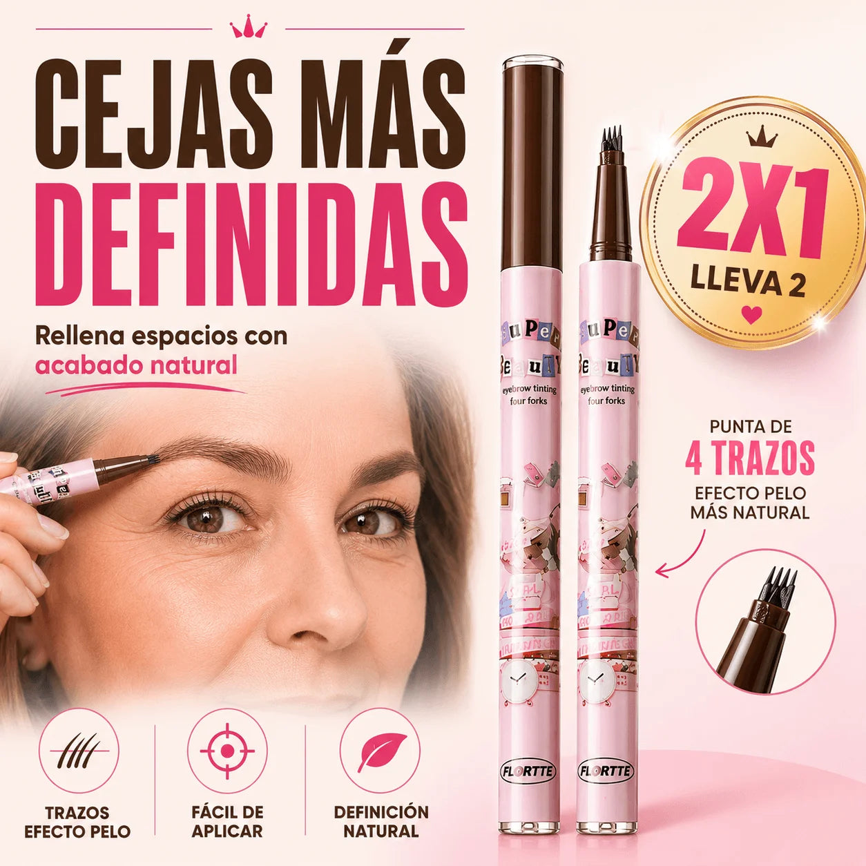 GlamBrow 3D — Lápiz Microblading de Precisión, Sin Líneas Gruesas Promo 2x1