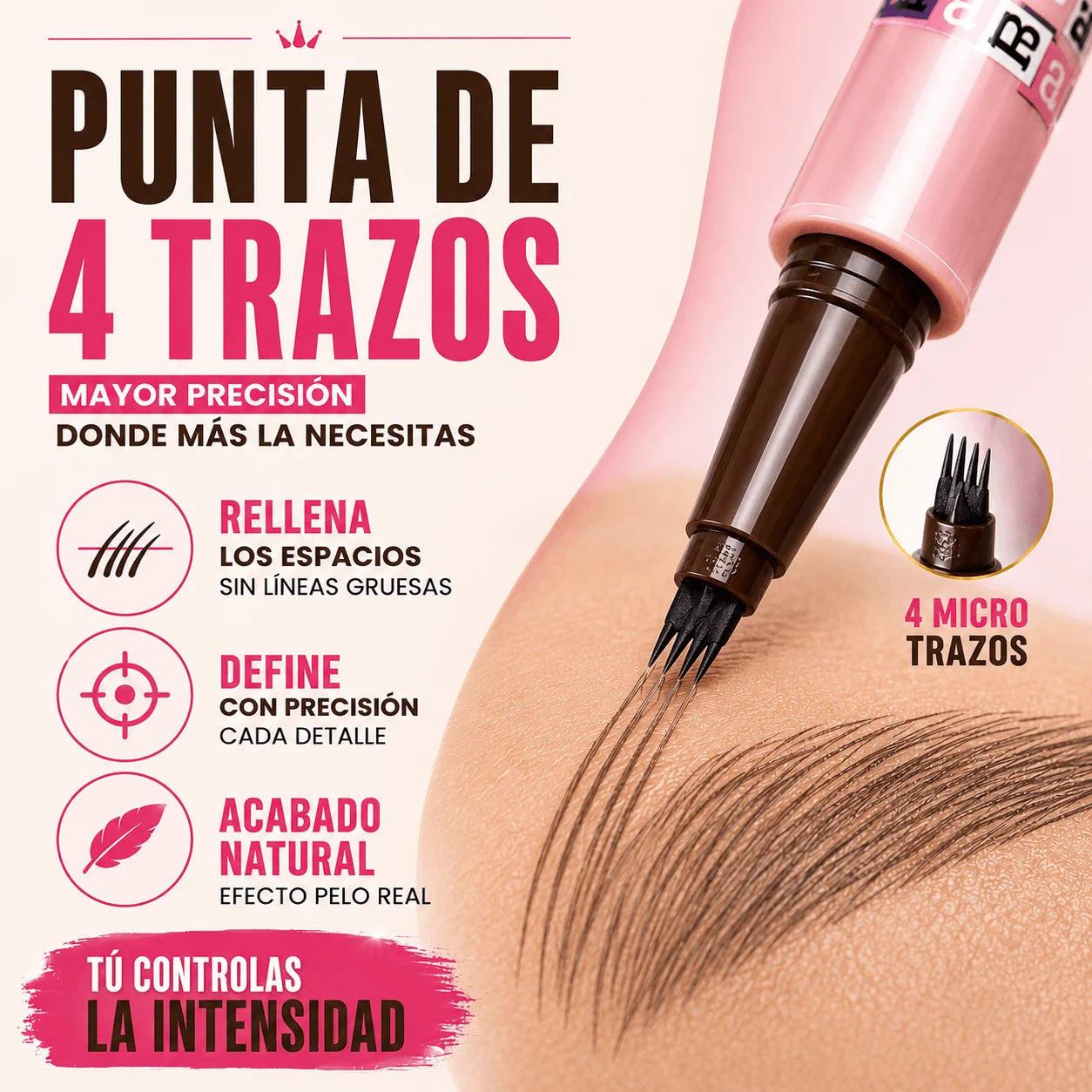 GlamBrow 3D — Lápiz Microblading de Precisión, Sin Líneas Gruesas Promo 2x1