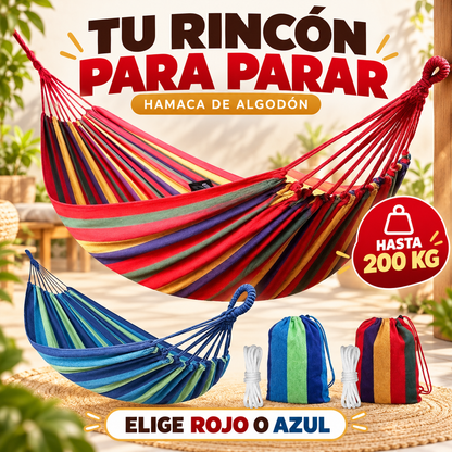 Hamaca Colgante de Algodón 75x195 cm  — Tu lugar de descanso en casa