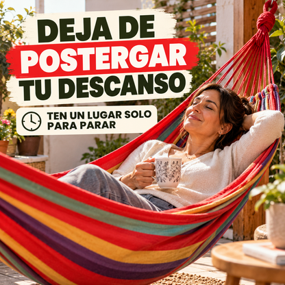 Hamaca Colgante de Algodón 75x195 cm  — Tu lugar de descanso en casa