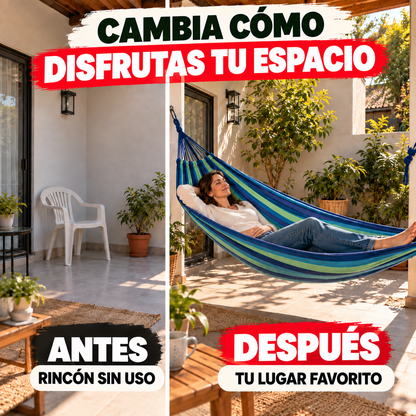 Hamaca Colgante de Algodón 75x195 cm  — Tu lugar de descanso en casa