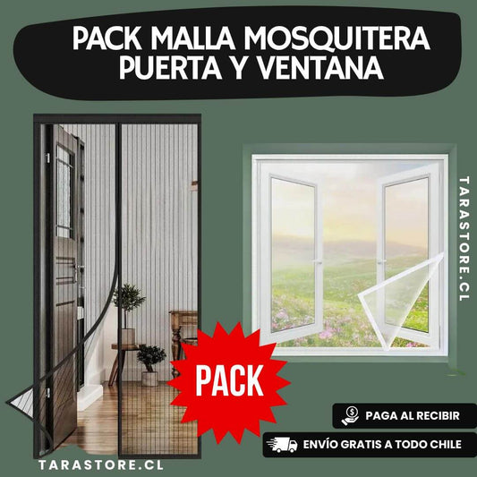 PACK MALLA ANTIMOSQUITOS PUERTA + VENTANA