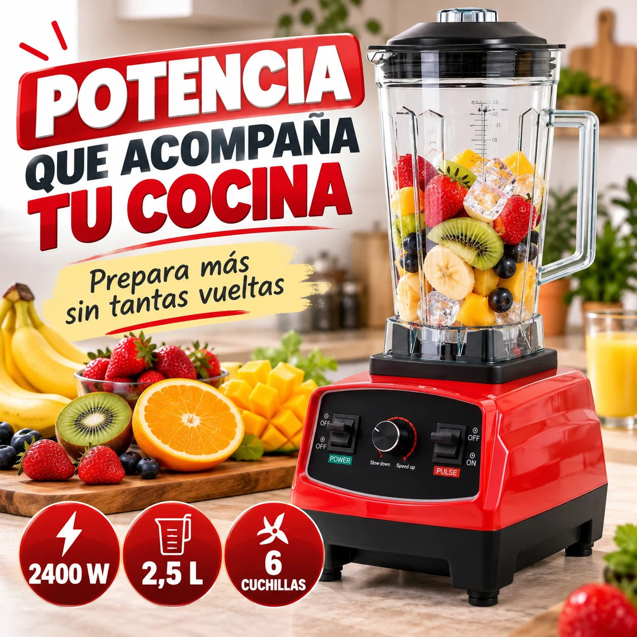 Licuadora PowerMax 2,5L — Que tu Licuadora no te Haga Trabajar de Más