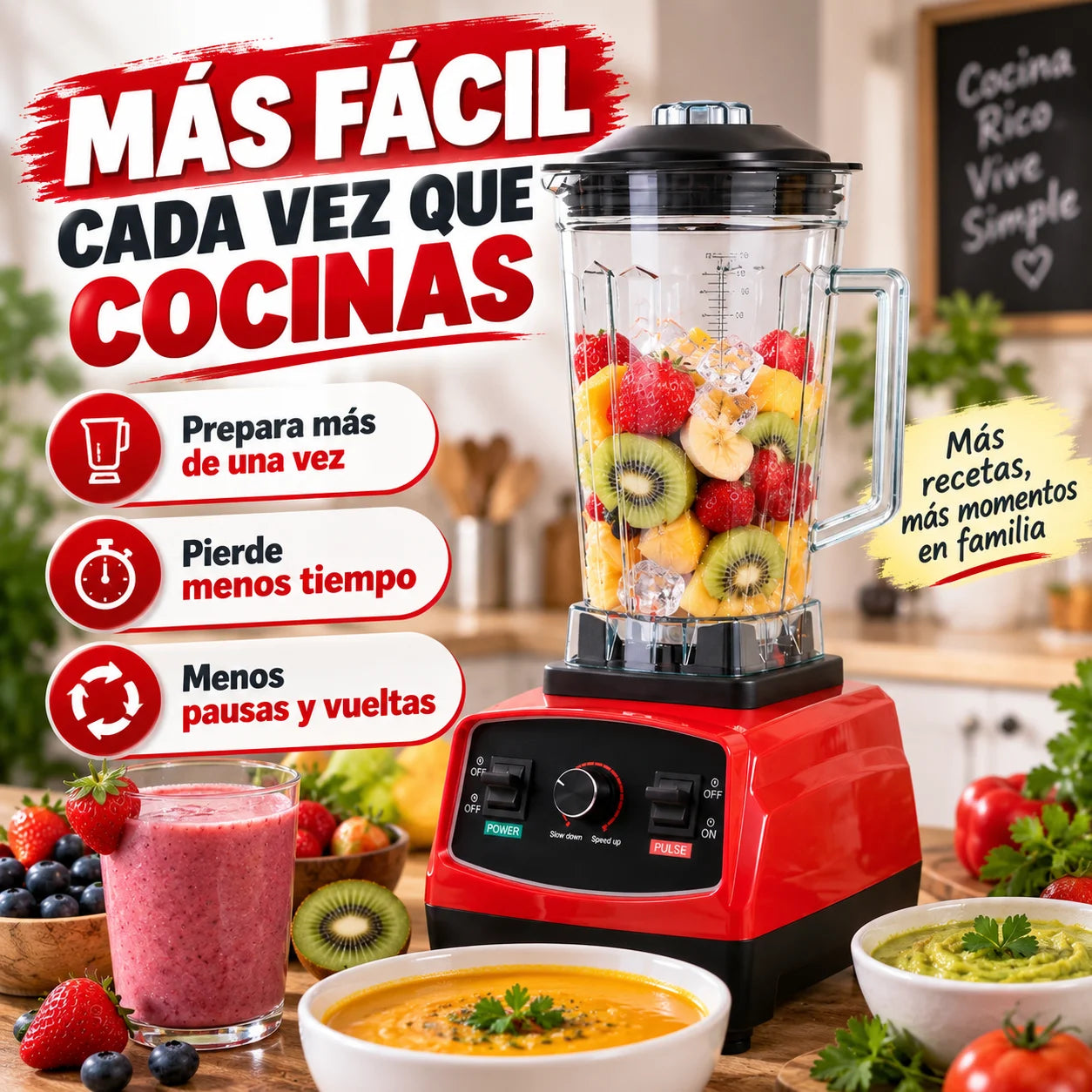 Licuadora PowerMax 2,5L — Que tu Licuadora no te Haga Trabajar de Más
