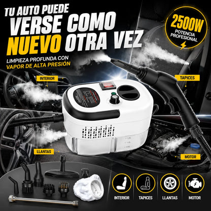 Maquina de Limpieza A Vapor - Deja Tu Auto Como Nuevo 2500W Potencia