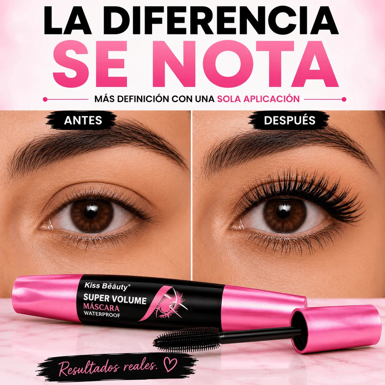 Pack 2 Máscaras de Pestañas Waterproof Super Volumen — Para Durar Todo el Día Sin Retoques