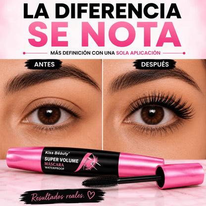 Pack 2 Máscaras de Pestañas Waterproof Super Volumen — Para Durar Todo el Día Sin Retoques