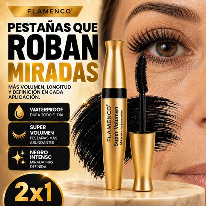 Pack 2 Máscaras de Pestañas Waterproof Super Volumen — Dura Todo el Día Sin Retoques