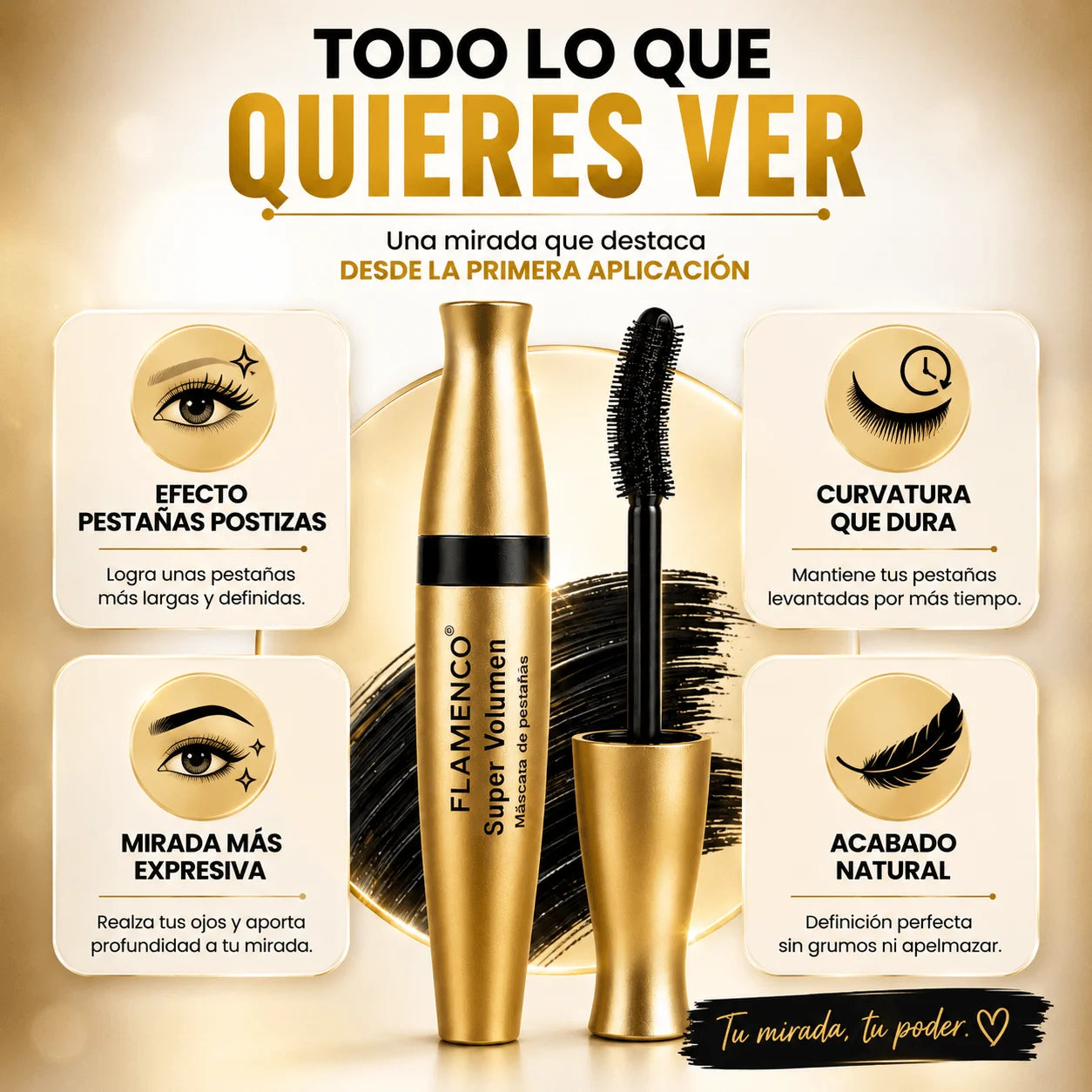 Pack 2 Máscaras de Pestañas Waterproof Super Volumen — Dura Todo el Día Sin Retoques