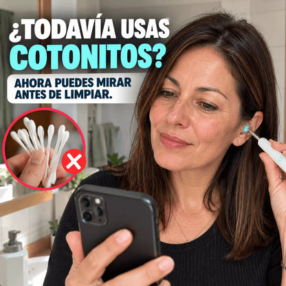 Otoscopio WiFi con Cámara HD y Luz LED — Deja de Limpiar tus Oídos a Ciegas