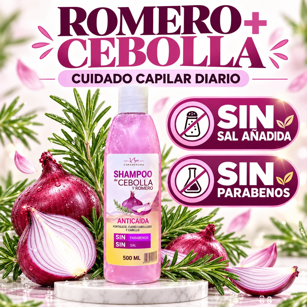 Pack 2 Shampoo Anticaida De Cebolla Y Romero Copacabana
